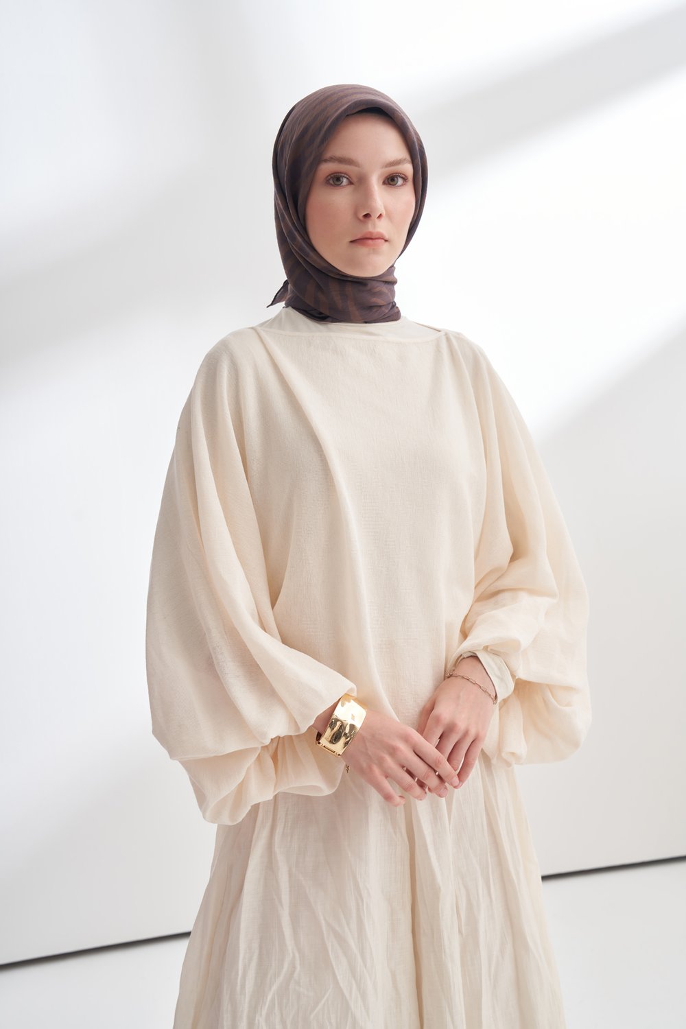 NOMADIC LINES DESEN THE TENCEL EDIT EŞARP  - ACI KAHVE