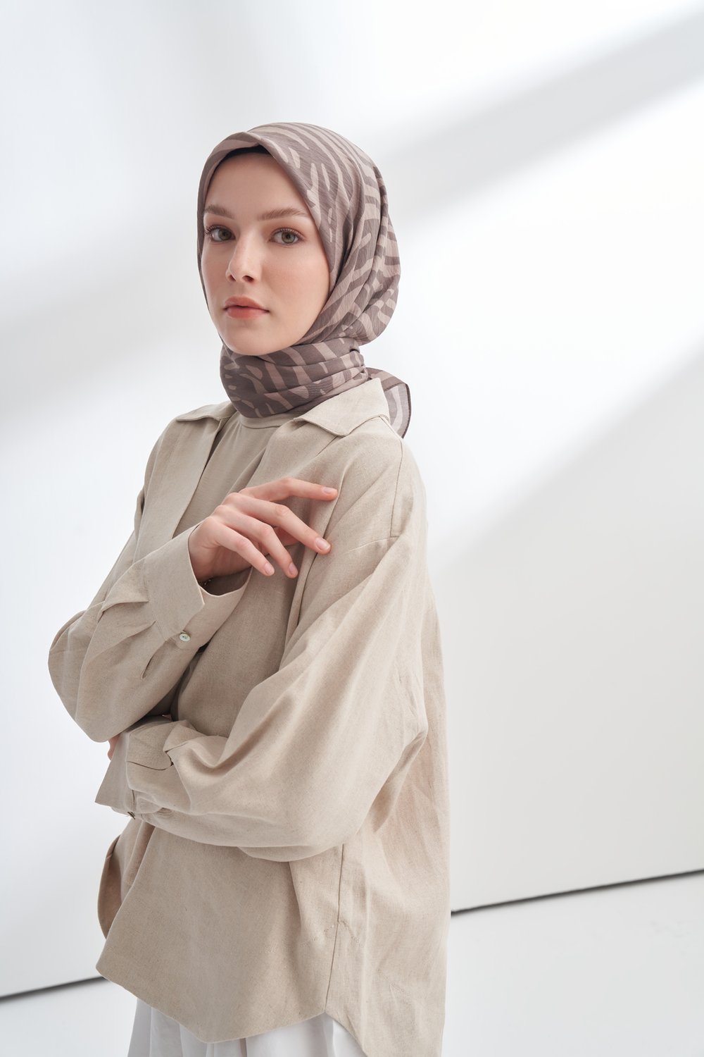 NOMADIC LINES DESEN THE TENCEL EDIT EŞARP  - KOYU VİZON