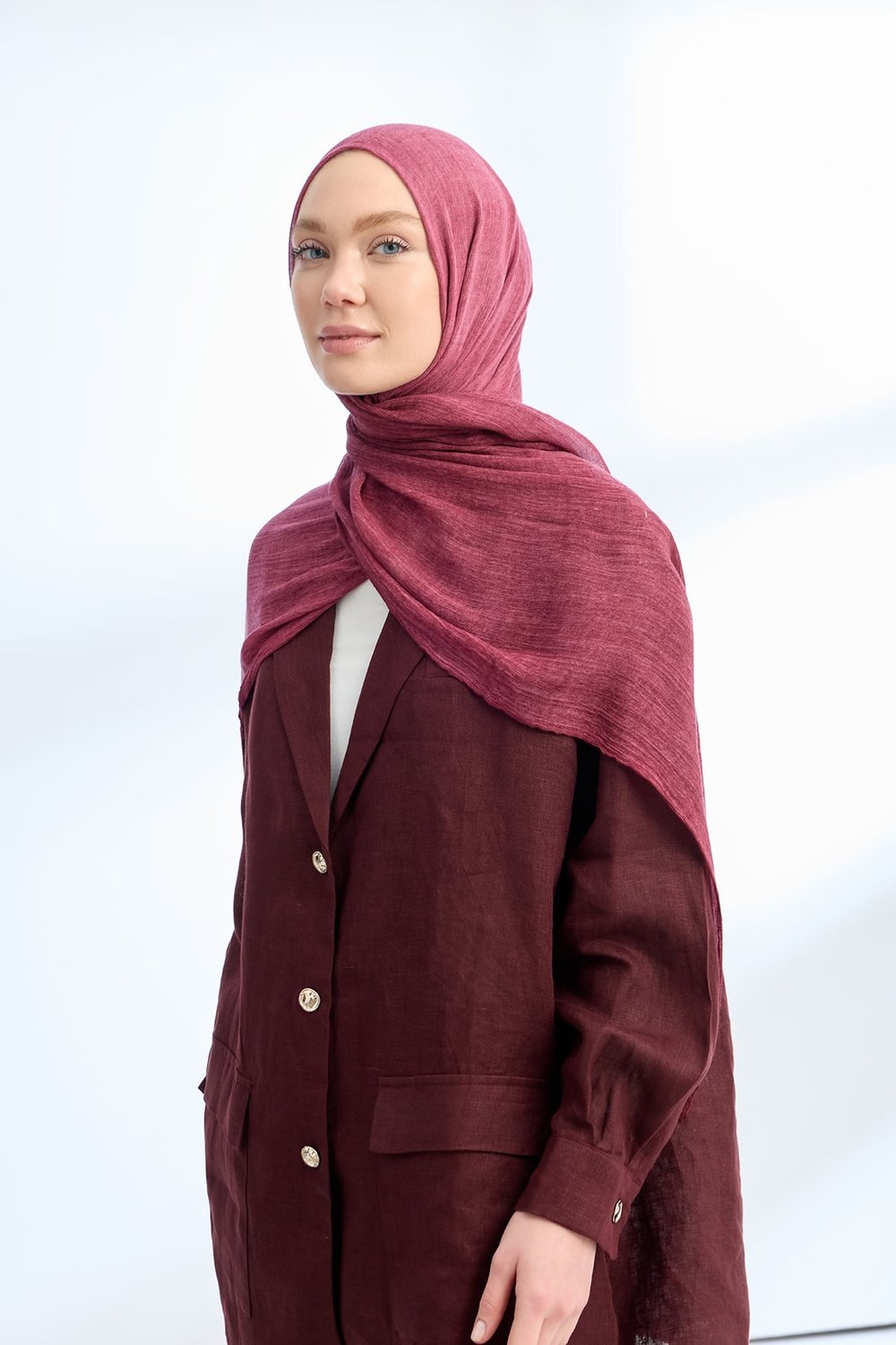 ORGANIC TOUCH VİSKOZ ŞAL - BORDO