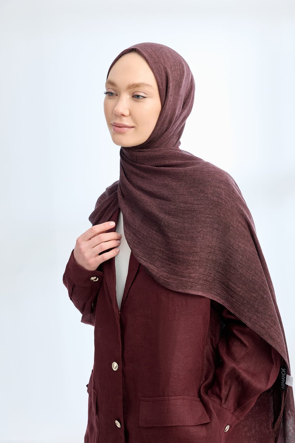 ORGANIC TOUCH VİSKOZ ŞAL - BURGUNDY