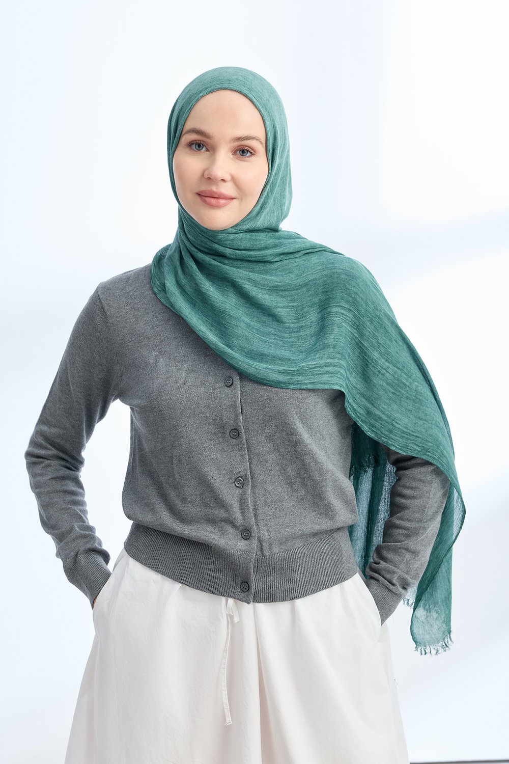 ORGANIC TOUCH VİSKOZ ŞAL - PETROL