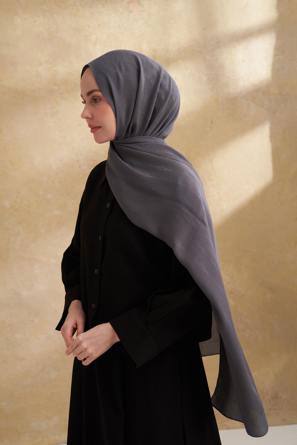 PAMUK MODAL ADEN DESEN ŞAL - FÜME