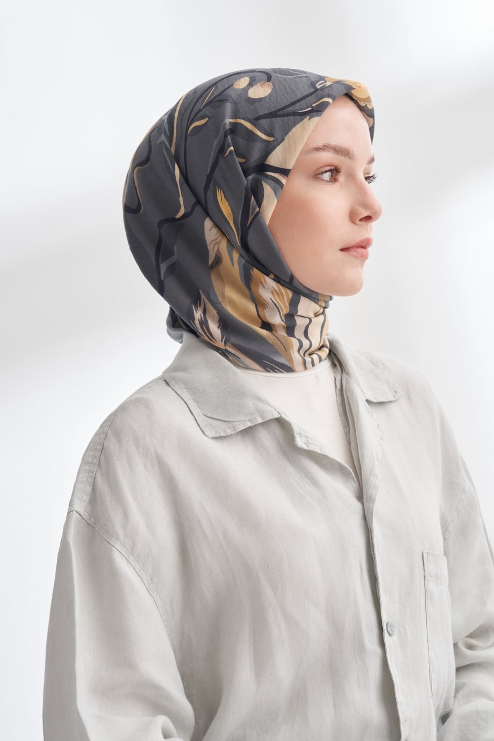 ROSELLE DESEN THE TENCEL EDIT EŞARP  - FÜME