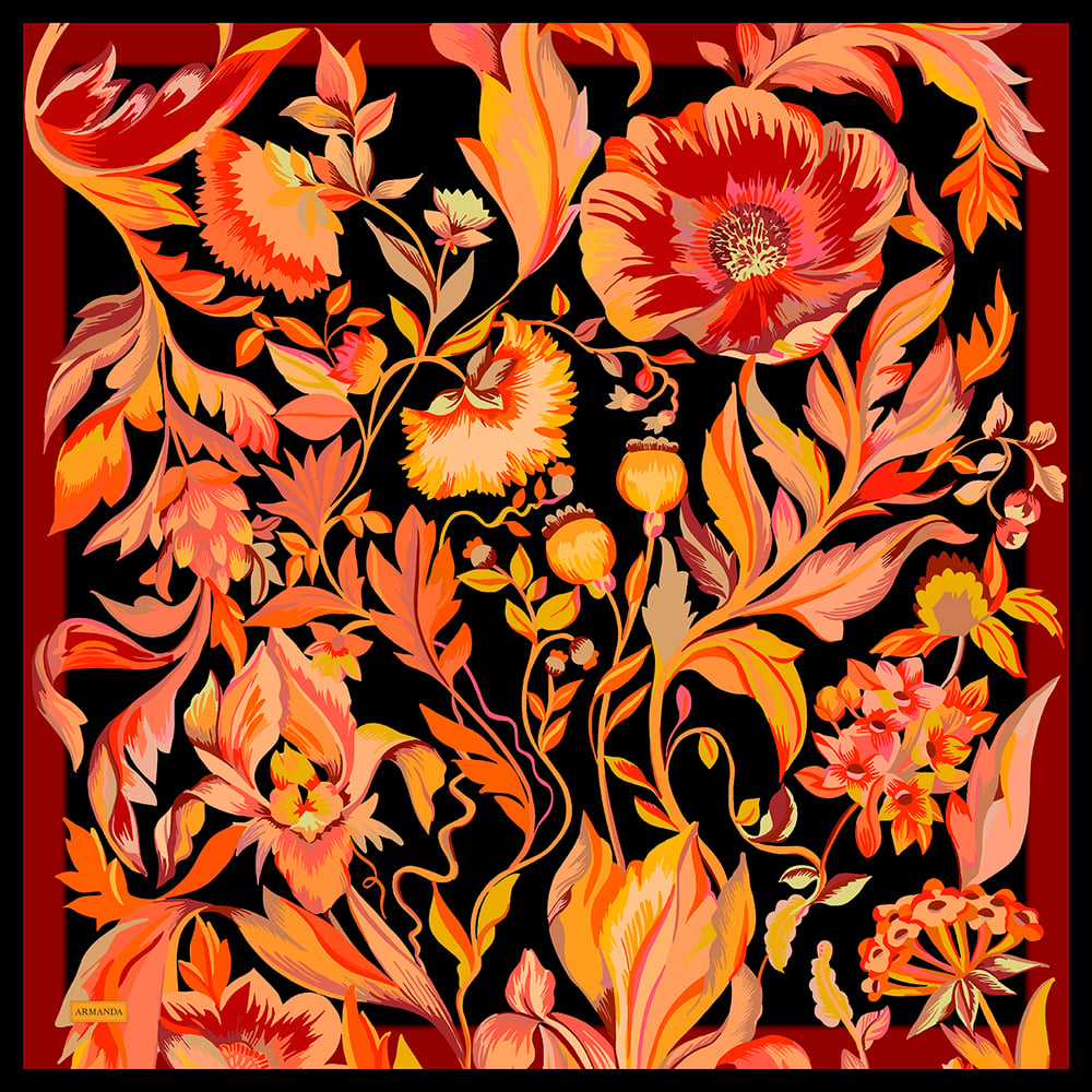 ROSELLE DESEN THE TENCEL EDIT EŞARP  - LACİVERT - ORANGE