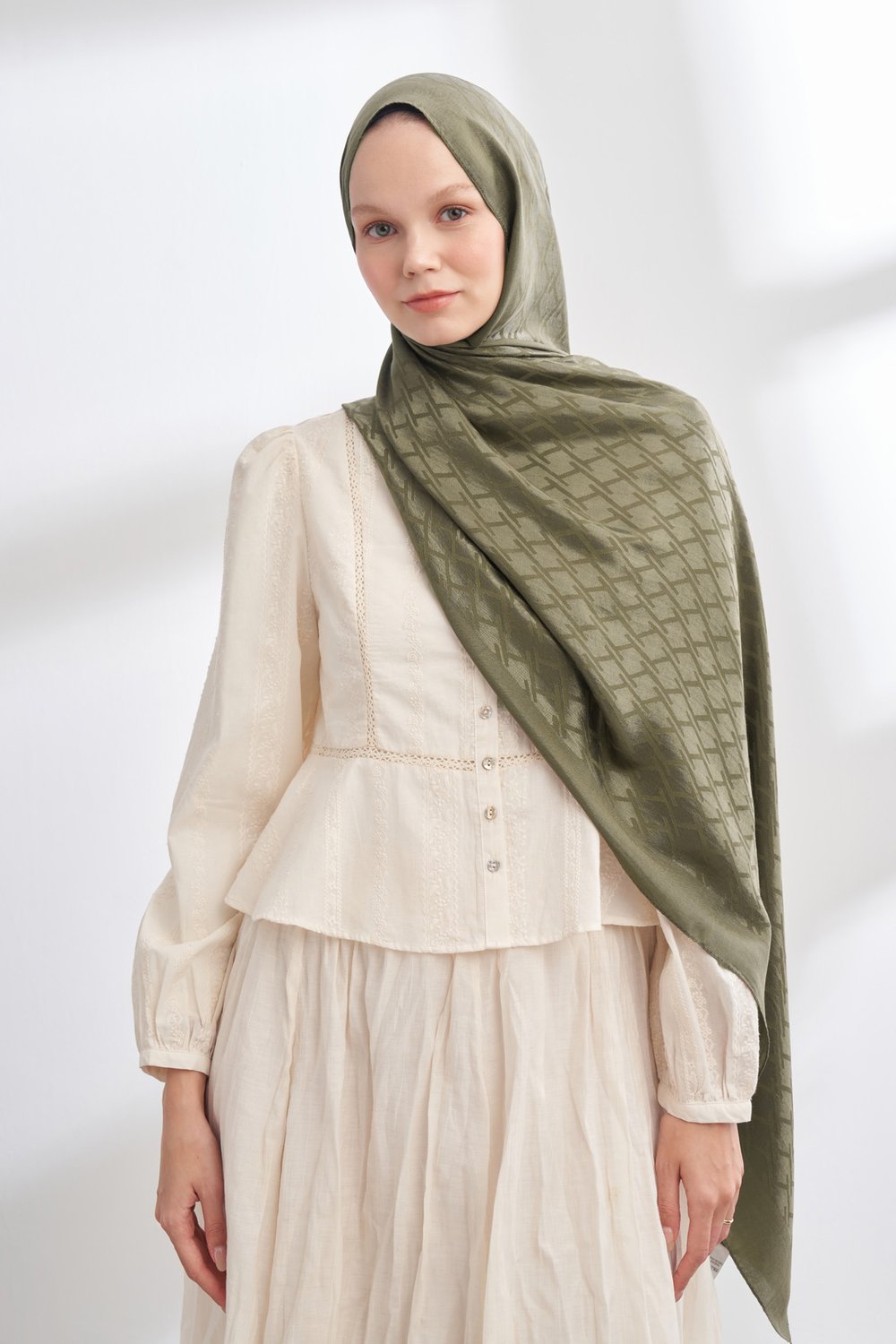 SOLEA JAKAR NORA DESEN ŞAL - HAKİ