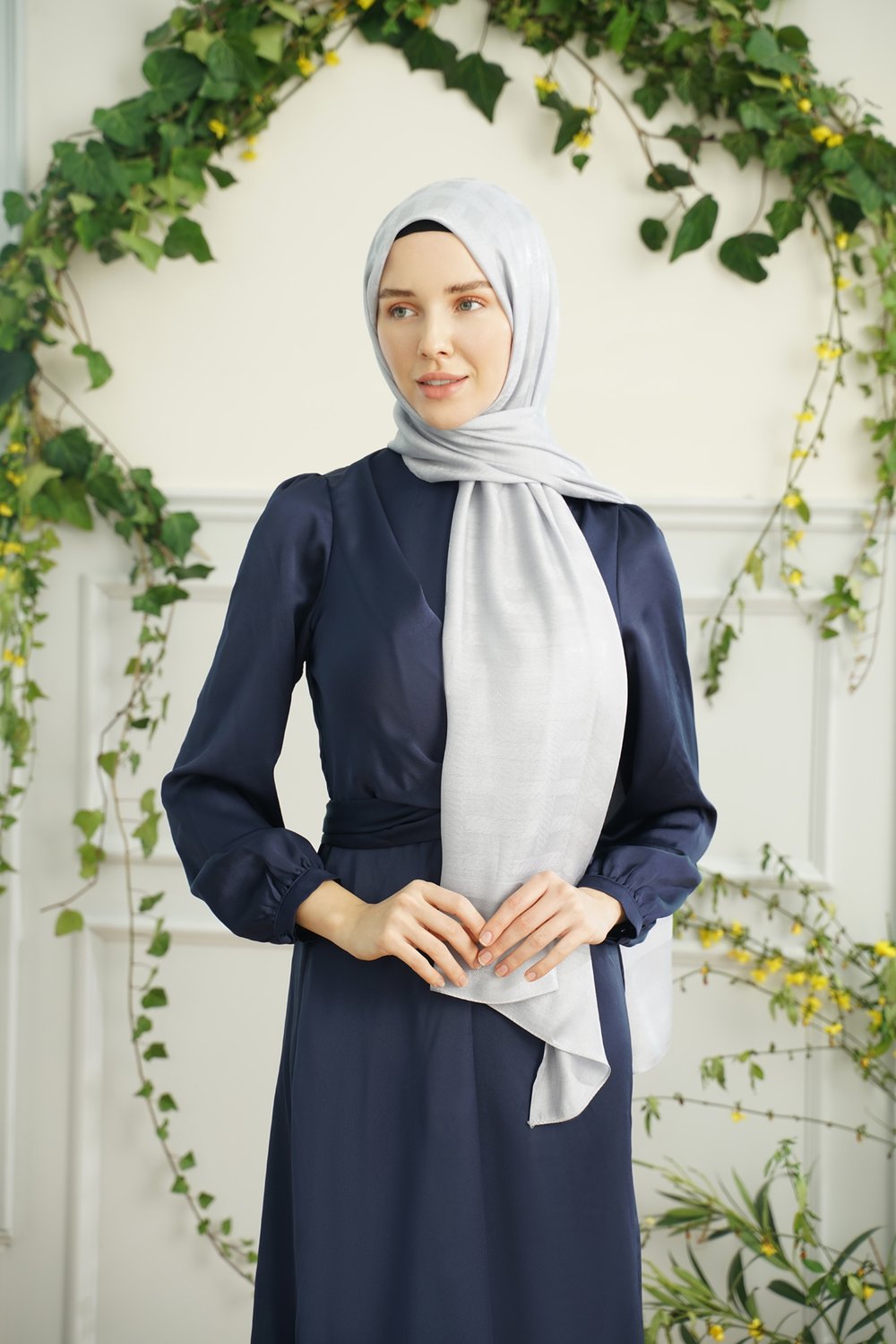 ZİNCİR DESEN ŞAL - GÜMÜŞ