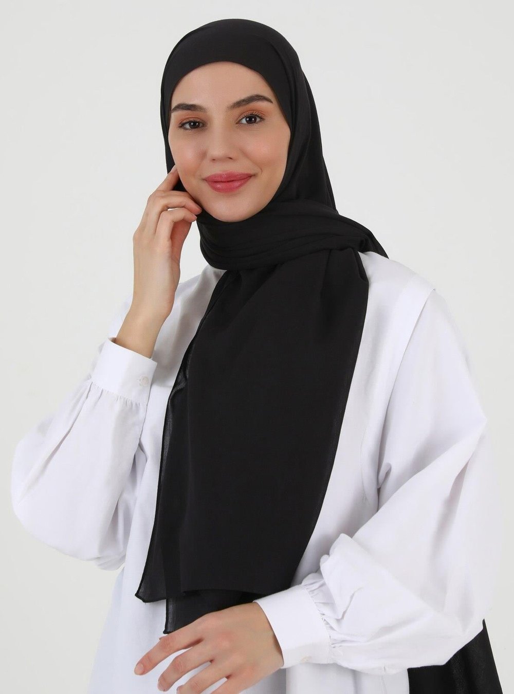 Pamuk Vual Şal Siyah