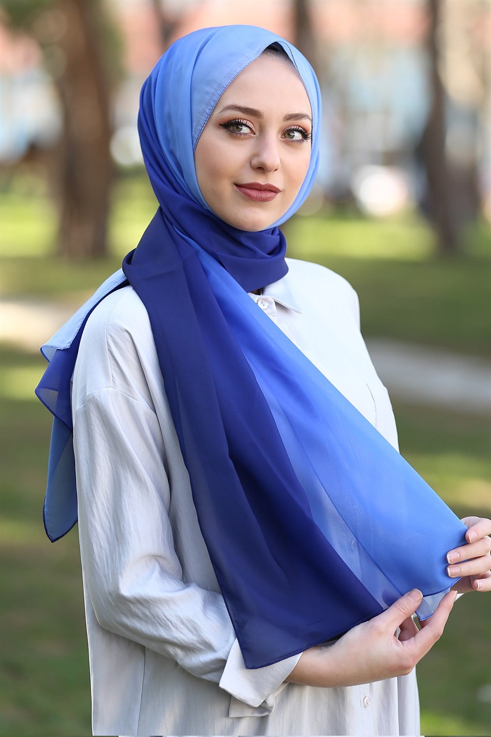 STELLA DEGRADE DESEN ŞAL Mavi