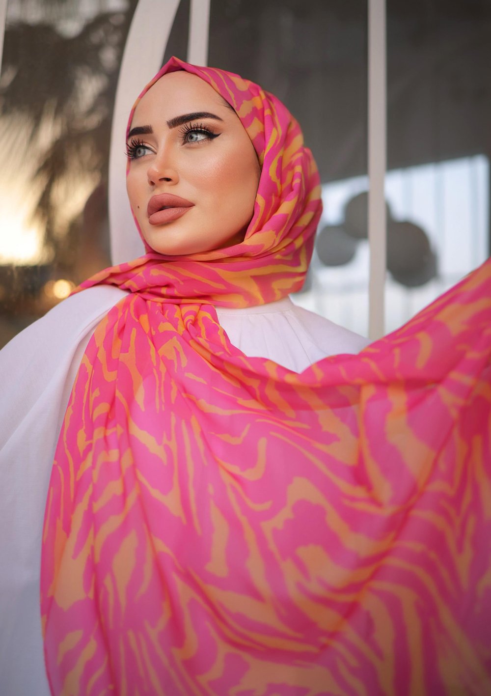 STELLA ZEBRA DESENLİ PEMBE ŞAL