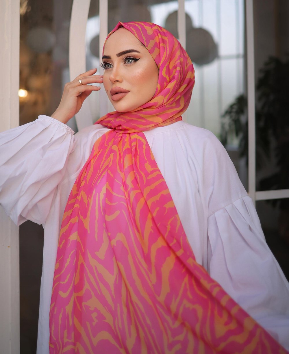 STELLA ZEBRA DESENLİ PEMBE ŞAL