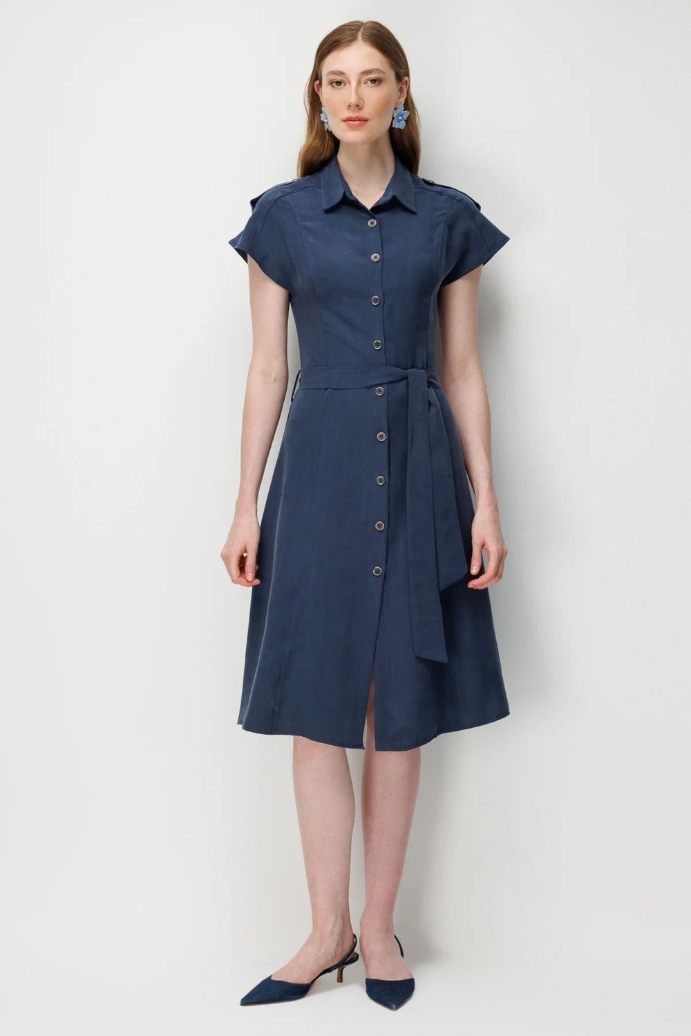 ElbiseOn Fashion ELBİSE DERİ KEMERLİ KISA KOLON FASHION5012774404