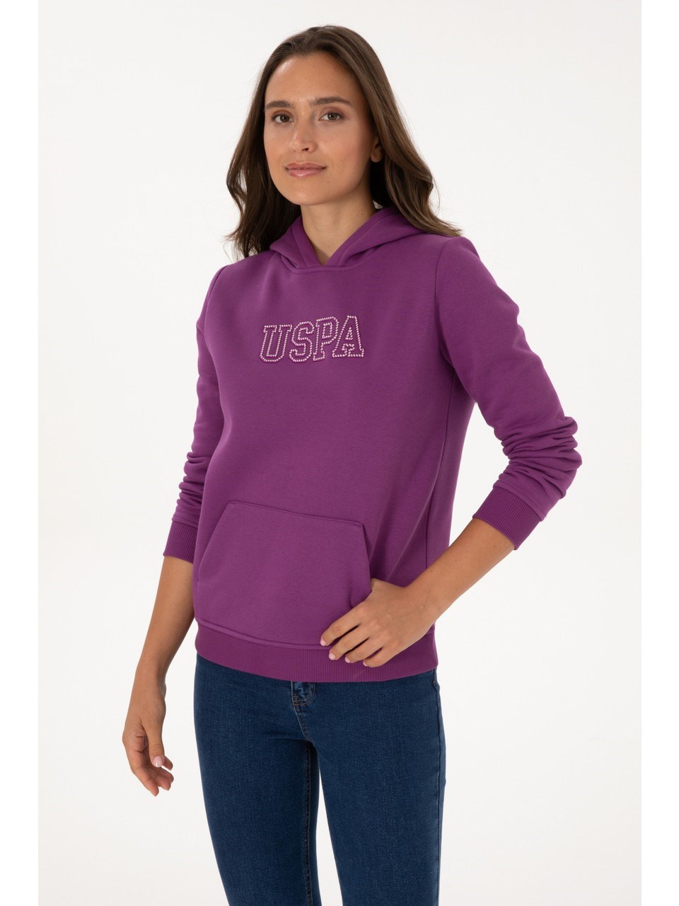 2026 KIŞUS POLO ASSN Renkli Logo Detaylı Kısa Kapüşonlu Kadın SweatshirtU.S. Polo Assn.494451939202