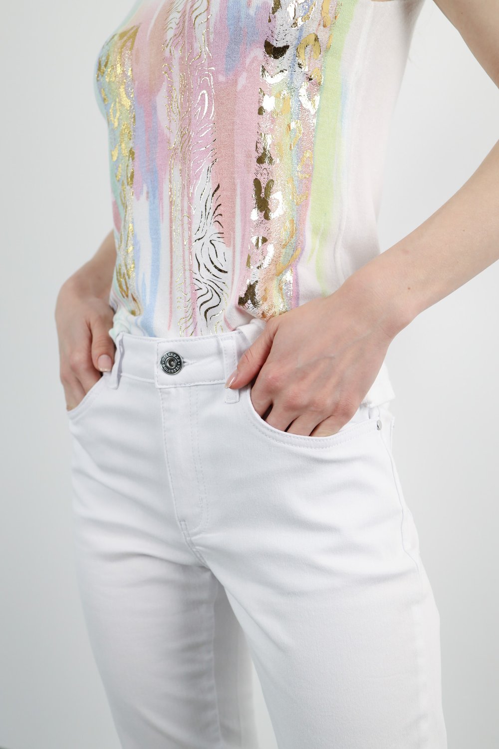 Bel Lastikli Paça Detaylı Dokuma Pantolon