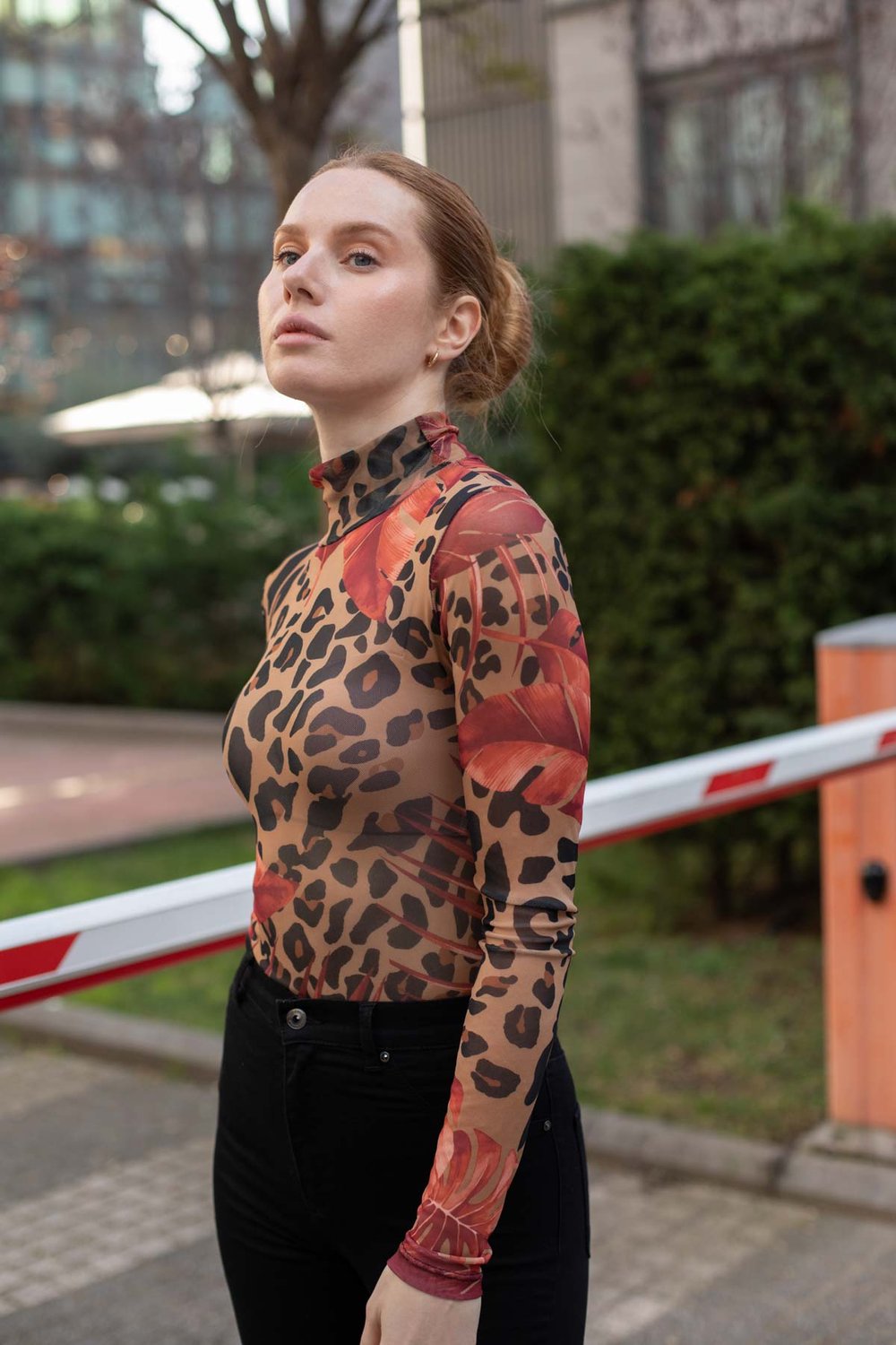 Yaprak Ve Leopar Desen Bluz