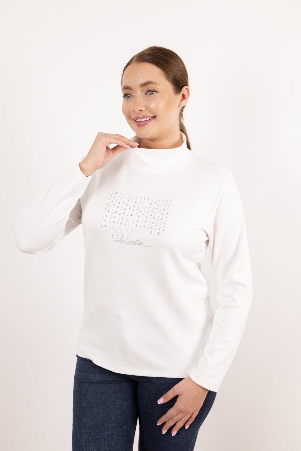 Valente Yazı Detaylı Taş Baskılı Bluz