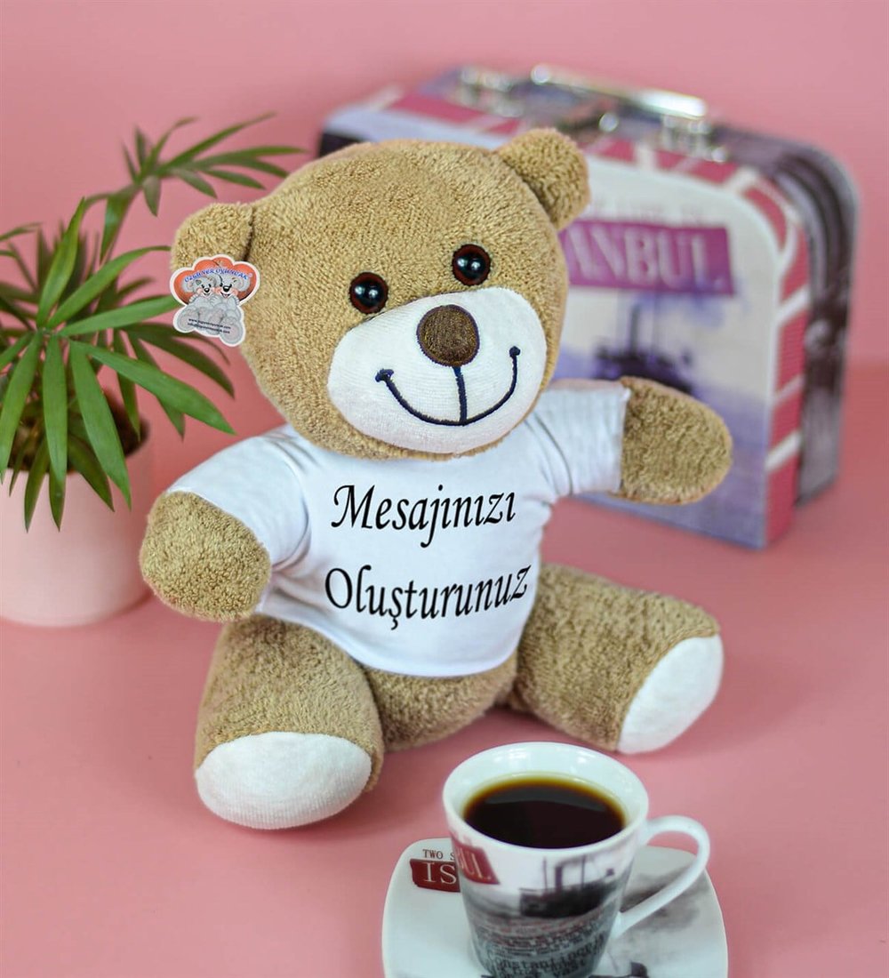 25 Cm Kişiye Özel Tişörtlü Peluş Ayıcık Fiyatı