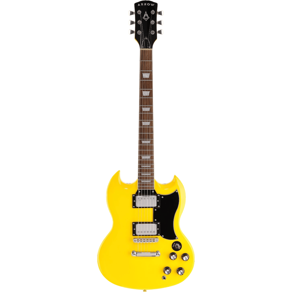 Arrow Twincut SG22 Elektro Gitar Banana Custard Rosewood/Black