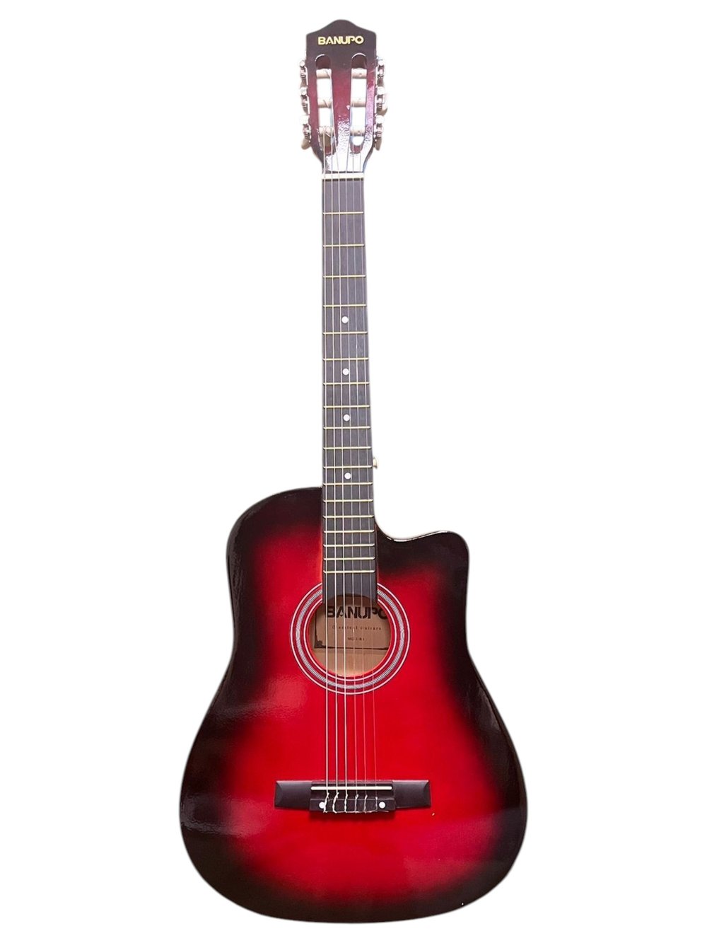 Banupo MG1RB Red Black Klasik Gitar Başlangıç Seti (Gitar + Kılıf + Akort Aleti + Gitar Standı + Askı)