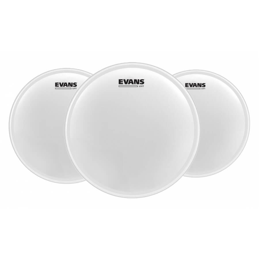 Evans ETP-UV1-F 10+12+14 UV1 Tom Kumlu Beyaz Fusion Deri Seti  