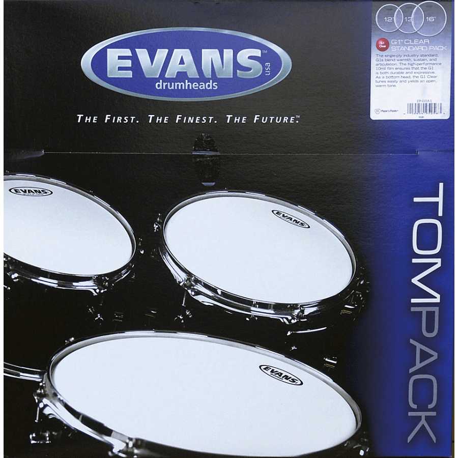 Evans ETPG1CLR-R 10+12+16 G1 Tom Clear Rock Kit Deri Seti 