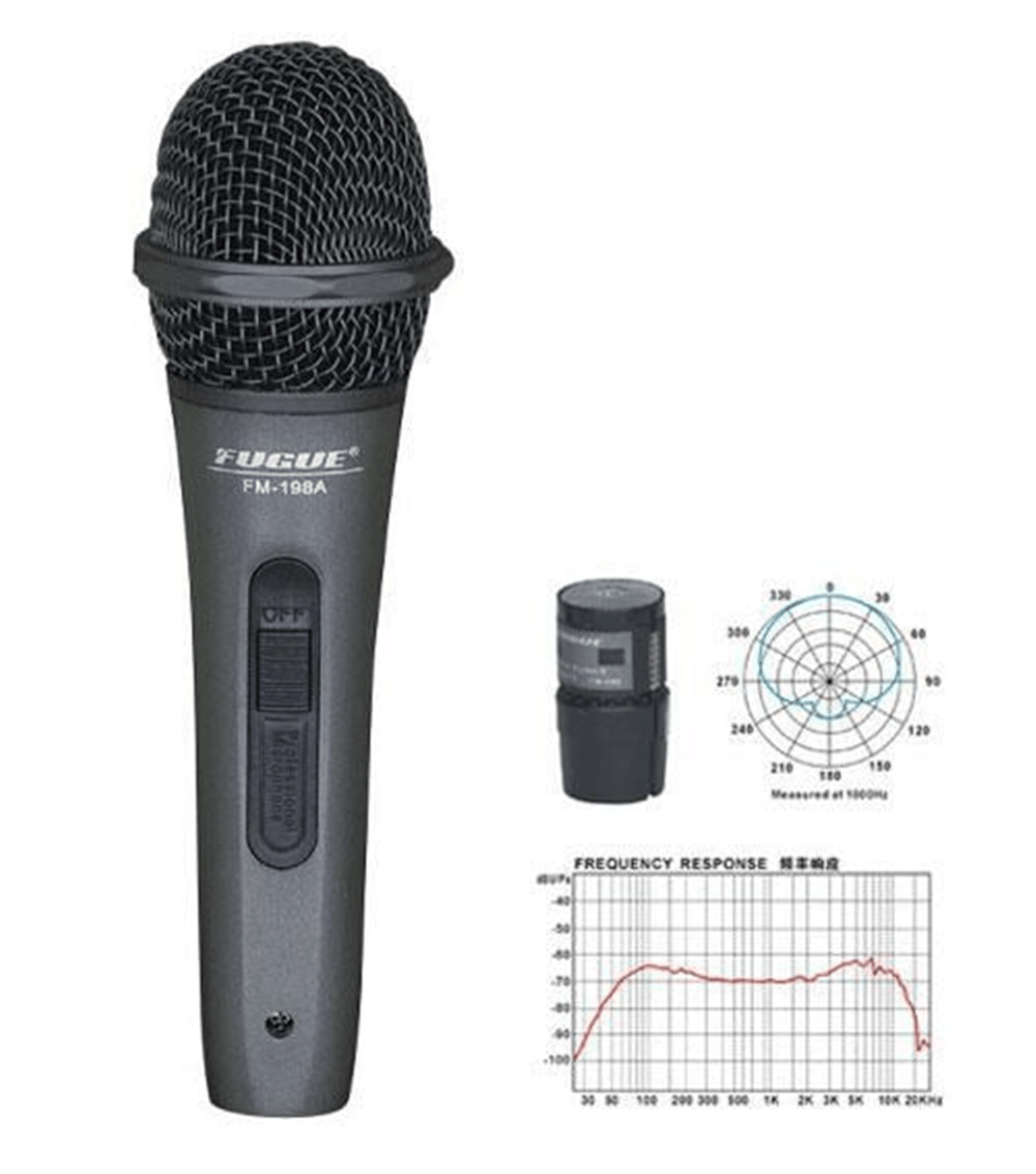 Fugue FM-198A Dinamik Mikrofon (Siyah Başlıklı)