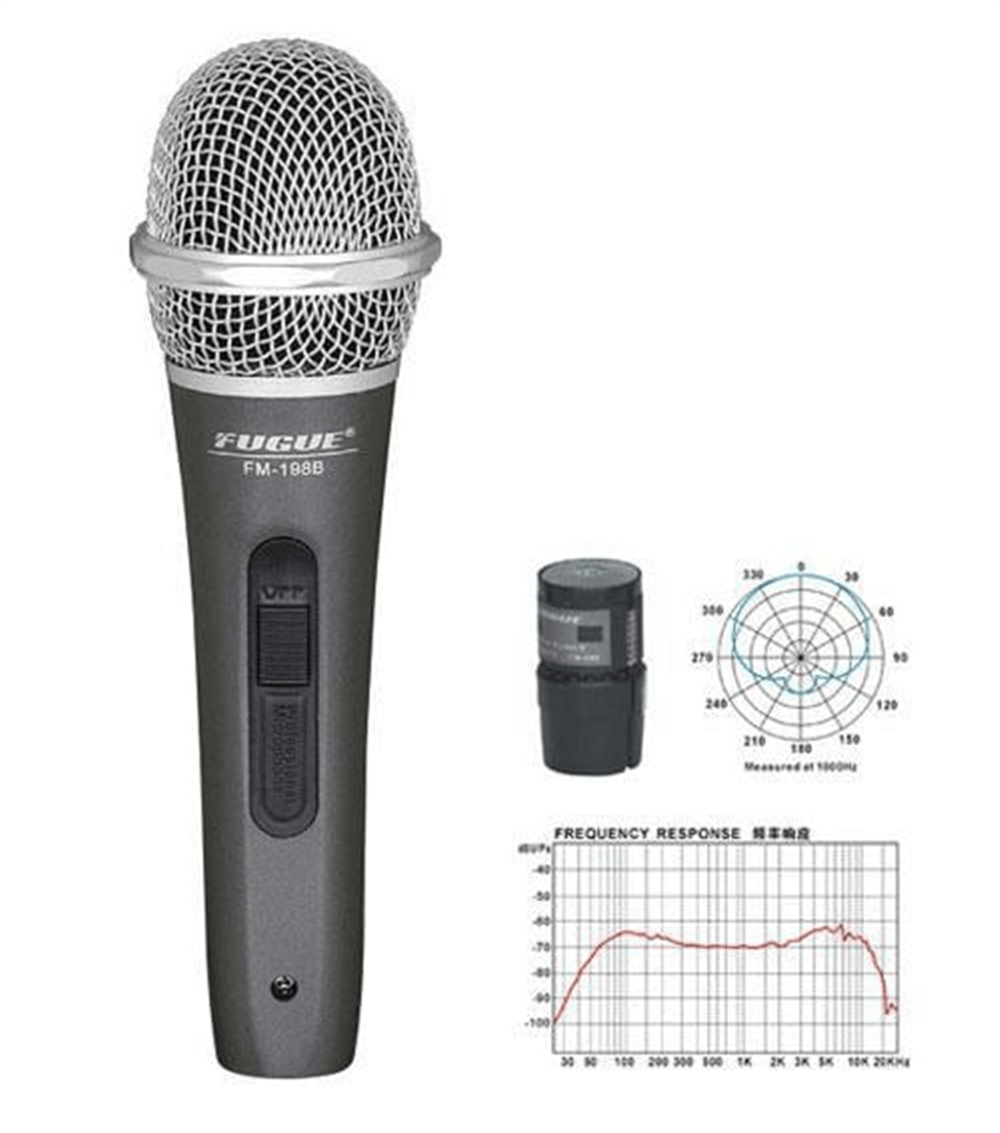 Fugue FM-198B Dinamik Mikrofon (Gümüş Başlıklı)