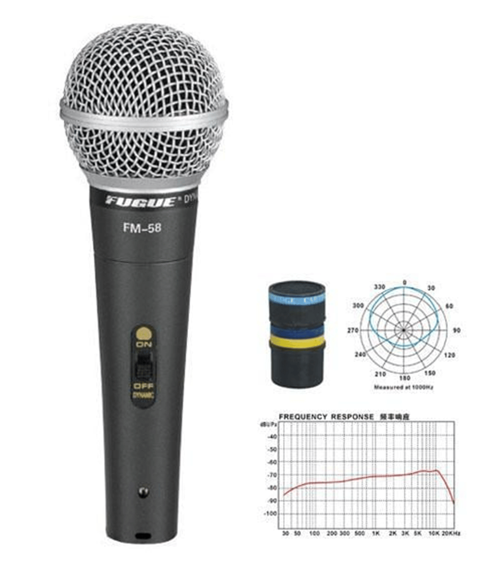 Fugue FM-58 600 Ohm Tek Yönlü Kablolu Dinamik Mikrofon