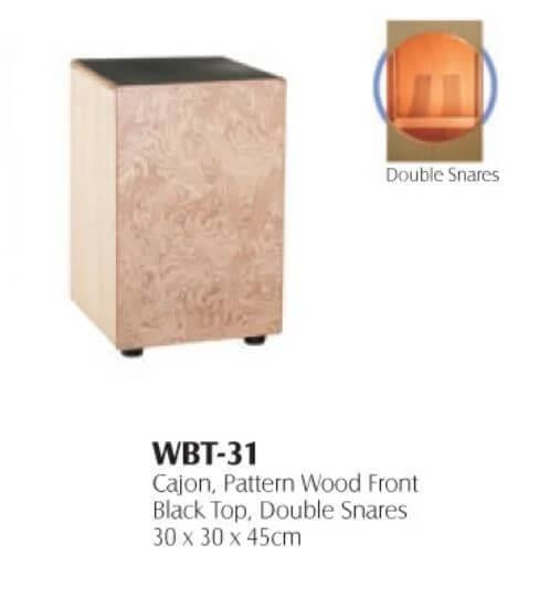 MAXTONE WBT-31 CAJON PATTERN WOOD FRONT BLACK TOP DOUBLE SNARE