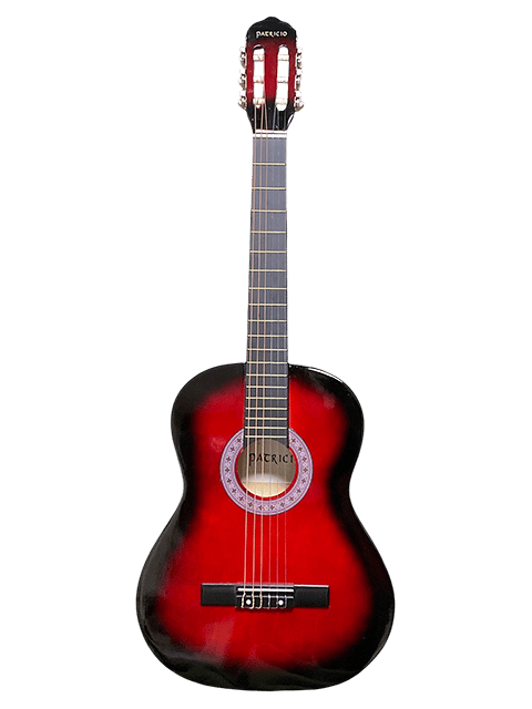 Patriccio PTRD Klasik Gitar (Kırmızı 4/4) Başlangıç Seti (Klasik Gitar + Yedek Tel + Pena + Kılıf + Nota Sehpası + Tuner)