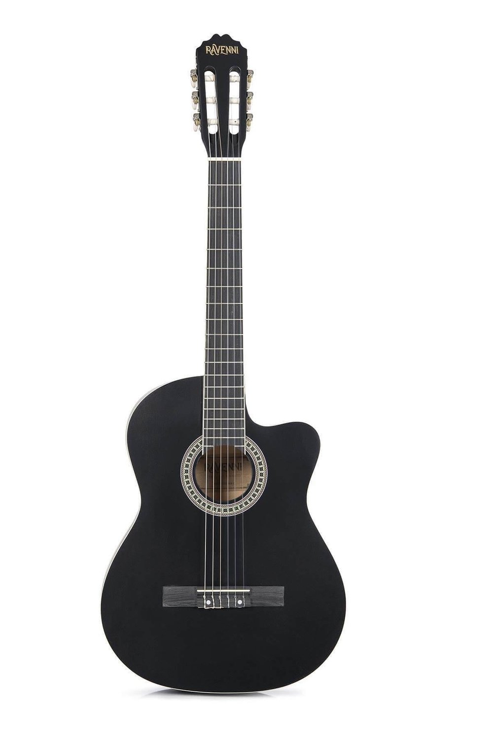 Ravenni RCG120BKC Klasik Gitar (Siyah 4/4) Başlangıç Seti (Klasik Gitar + Yedek Tel + Nota Sehpası + Tuner + Pena + Kılıf)