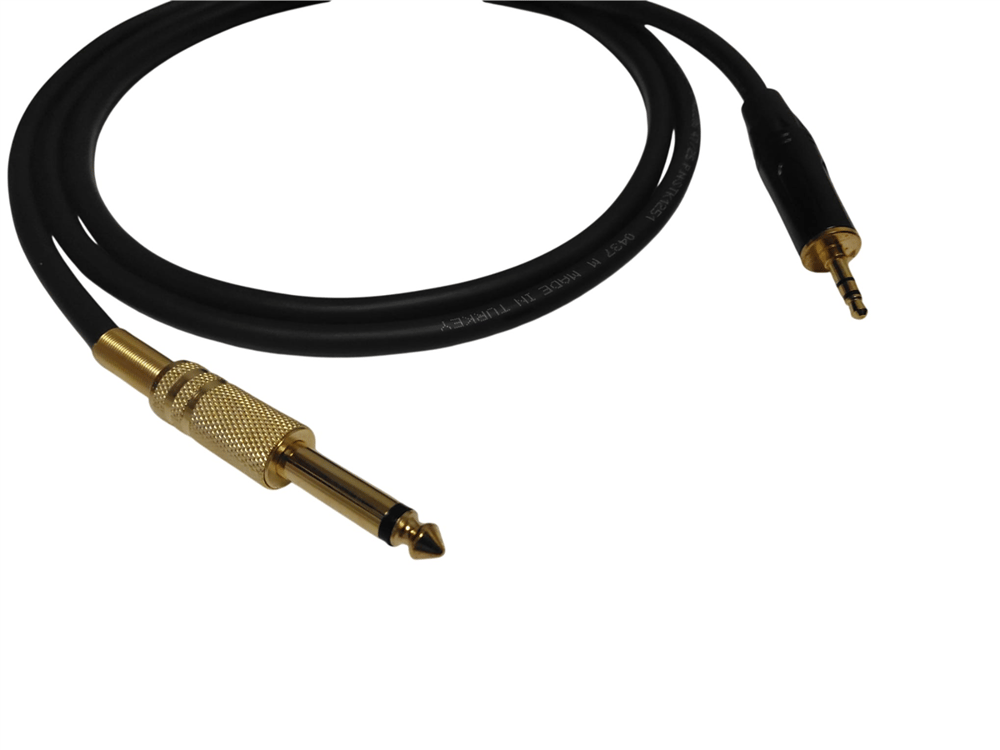 RHN R-35SGM15 3,5 mm Canon Stereo – 6,3 mm Gold Mono Jak 1,5 Metre AUX Ses Kablosu