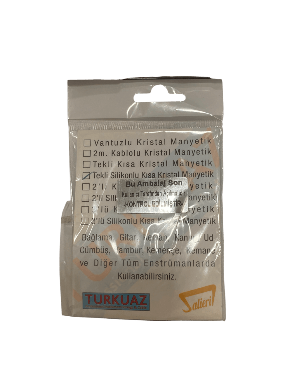Turkuaz Tekli Silikonlu Kısa Kristal Manyetik