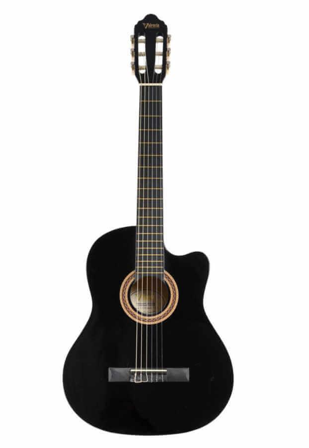 Valencia VC104THNCBK Klasik Gitar 4/4 Siyah Sap Çelikli İnce Kasa