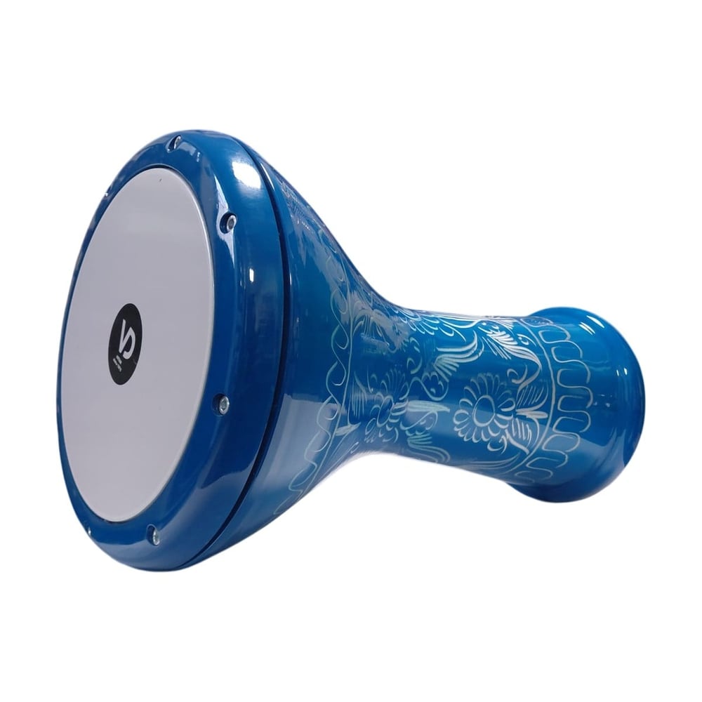 VD Darbuka Desenli Mavi 22 cm 8 Vidalı Alüminyum