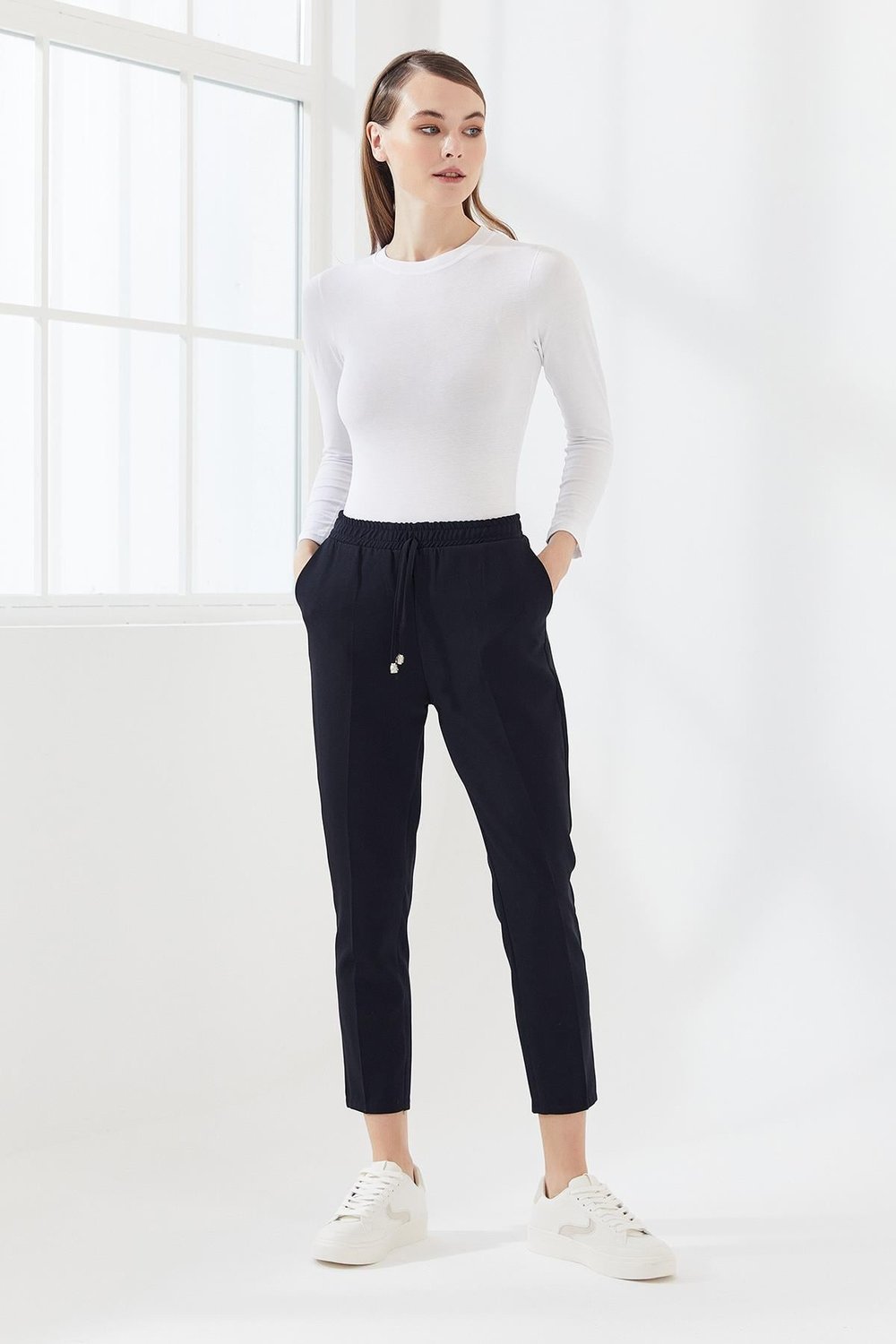 DADALİ Beli Lastikli Cepli Pantolon Siyah