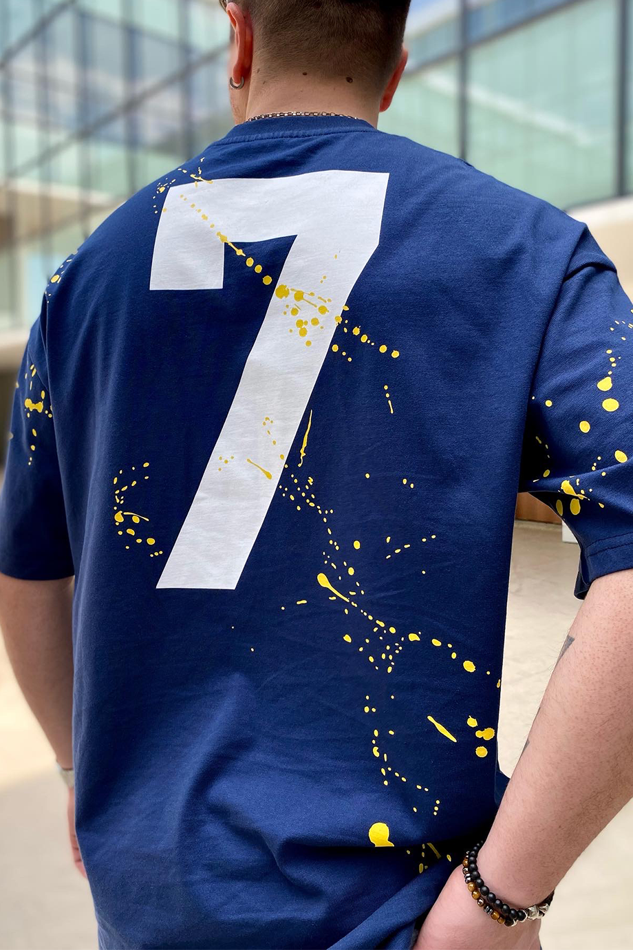 BBM BASKILI OVERSIZE LACİVERT T-SHİRT