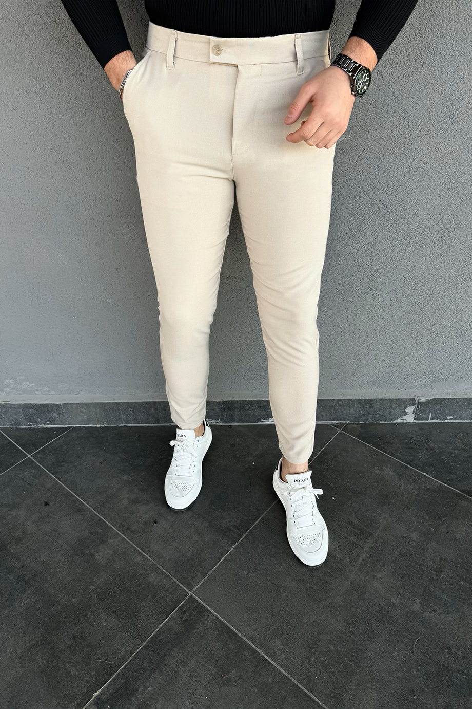 BEJ İTALYAN KESİM SLİM FİT PANTALON