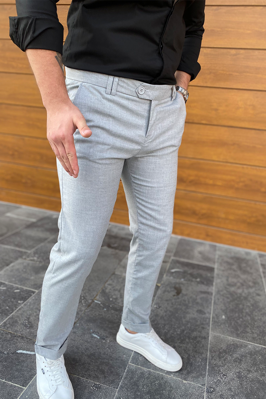 GRİ DOUBLE PAÇA KLASİK PANTALON