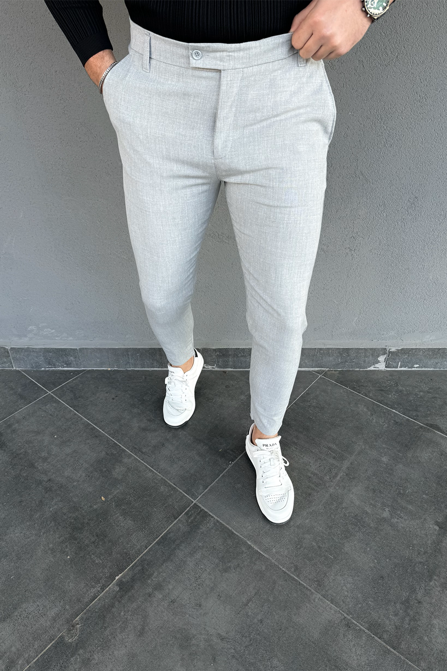 GRİ İTALYAN KESİM SLİM FİT PANTALON