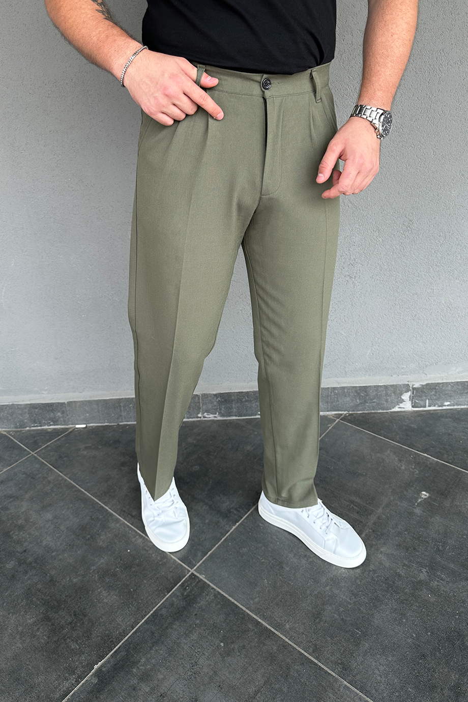 HAKİ BAGGY KUMAŞ PANTALON