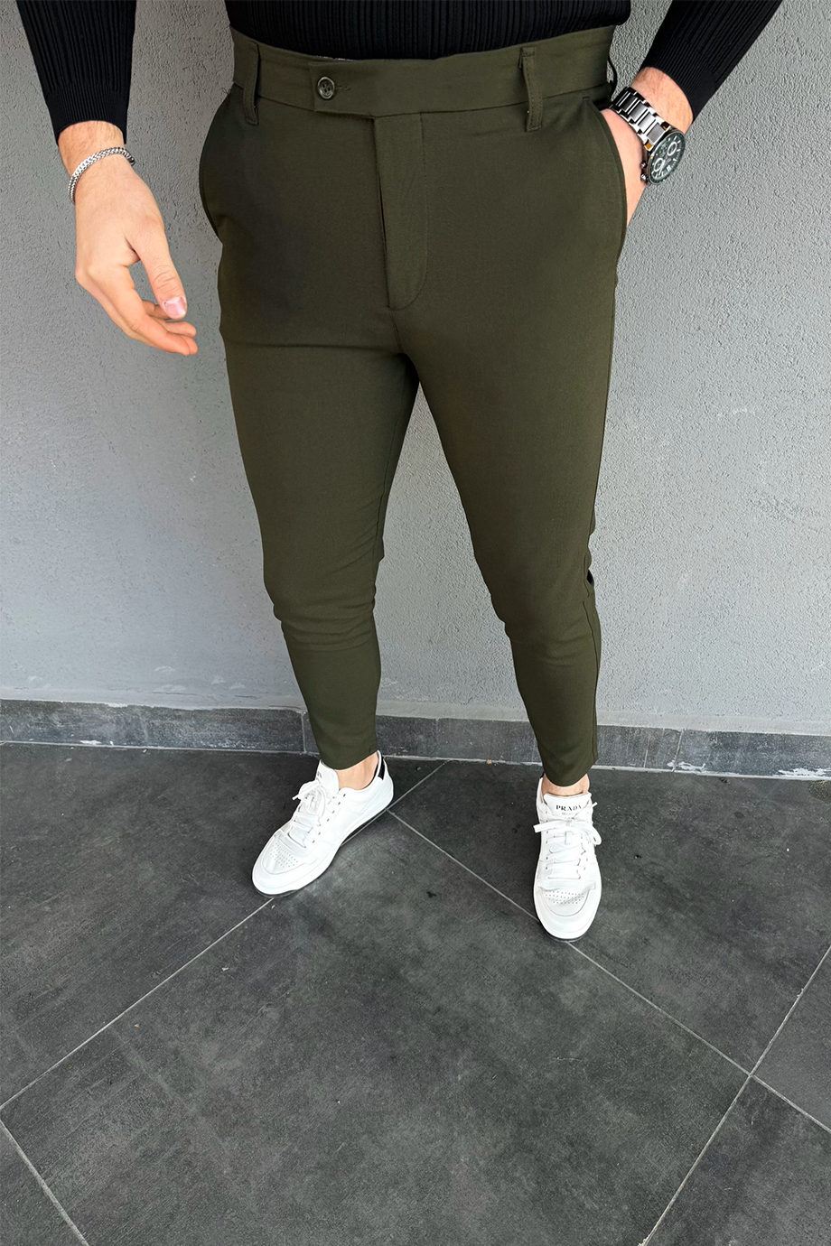 HAKİ İTALYAN KESİM SLİM FİT PANTALON
