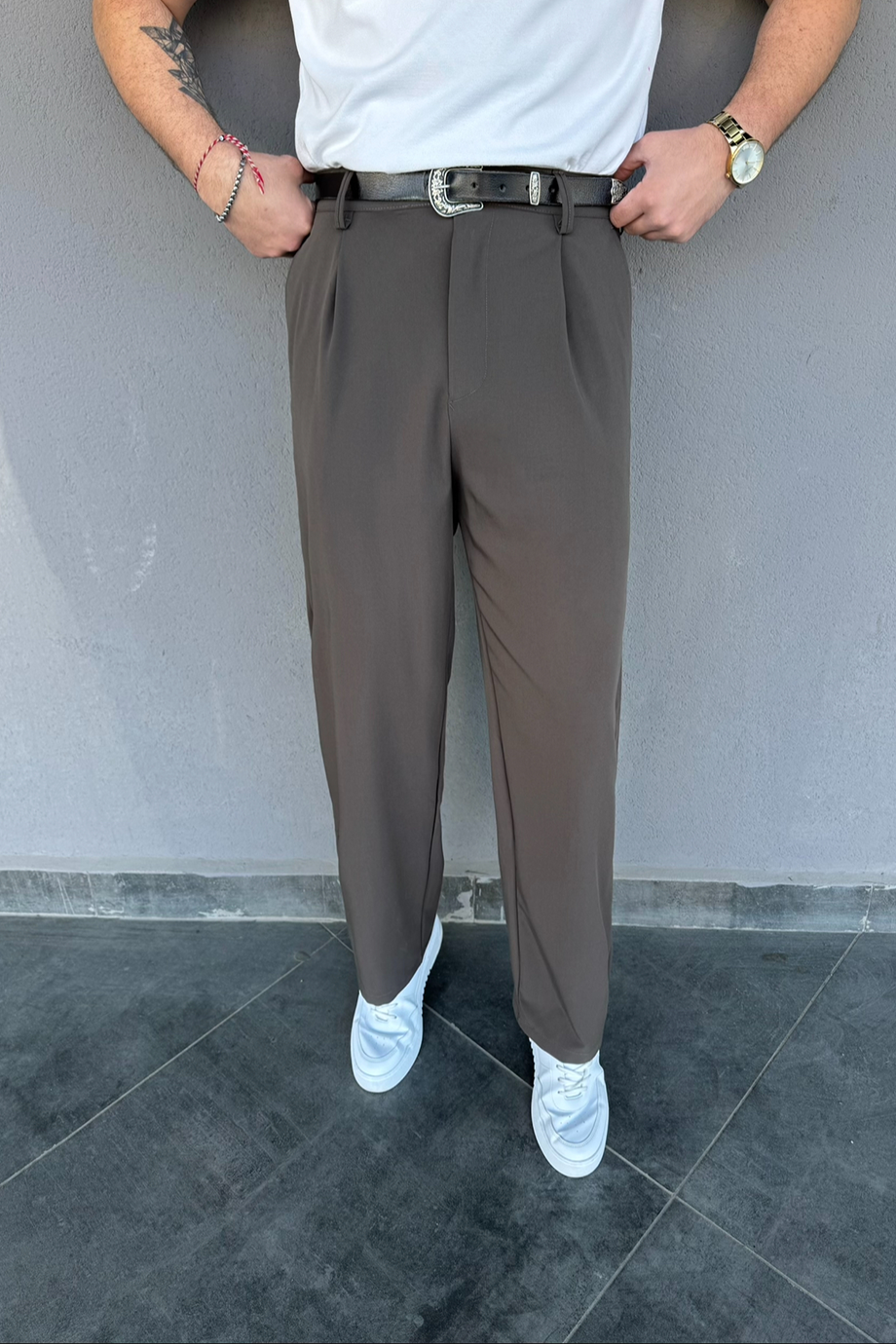 HAKİ İTHAL KUMAŞ ÖZEL ÜRETİM BAGGY PANTALON