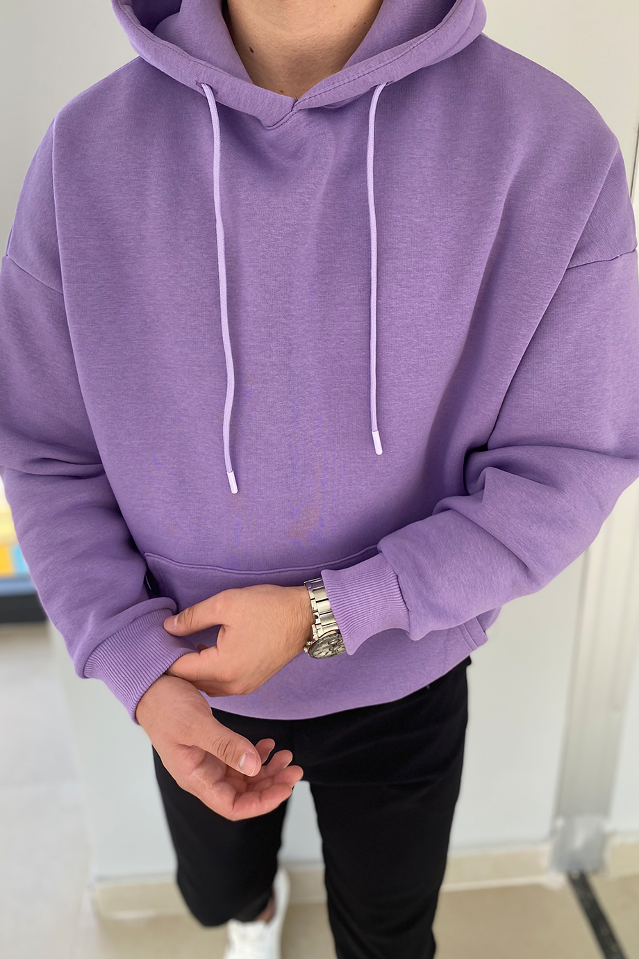 LİLA OVERSIZE BASIC SWEATSHİRT