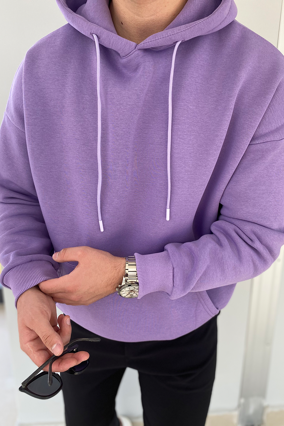 LİLA OVERSIZE BASIC SWEATSHİRT