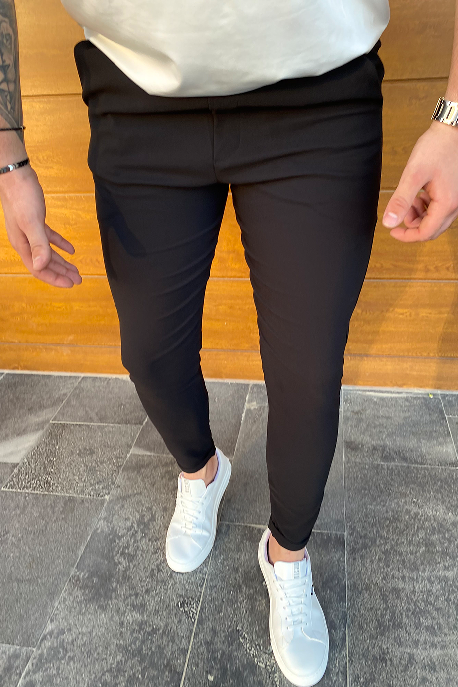 SİYAH DOUBLE PAÇA FULL LİKRALI PANTALON