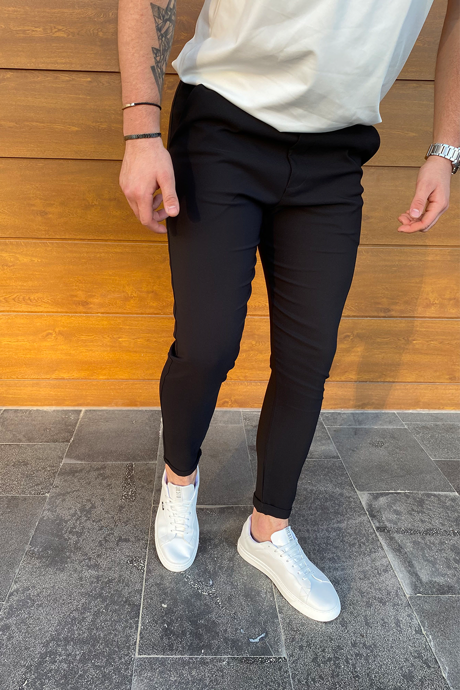 SİYAH DOUBLE PAÇA FULL LİKRALI PANTALON