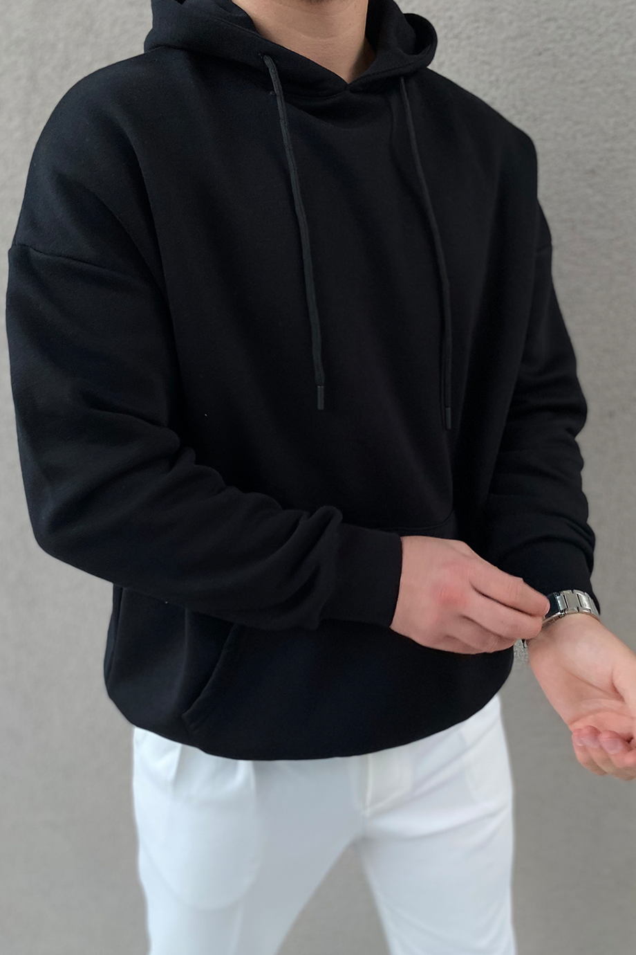 SİYAH OVERSIZE BASİC SWEATSHİRT