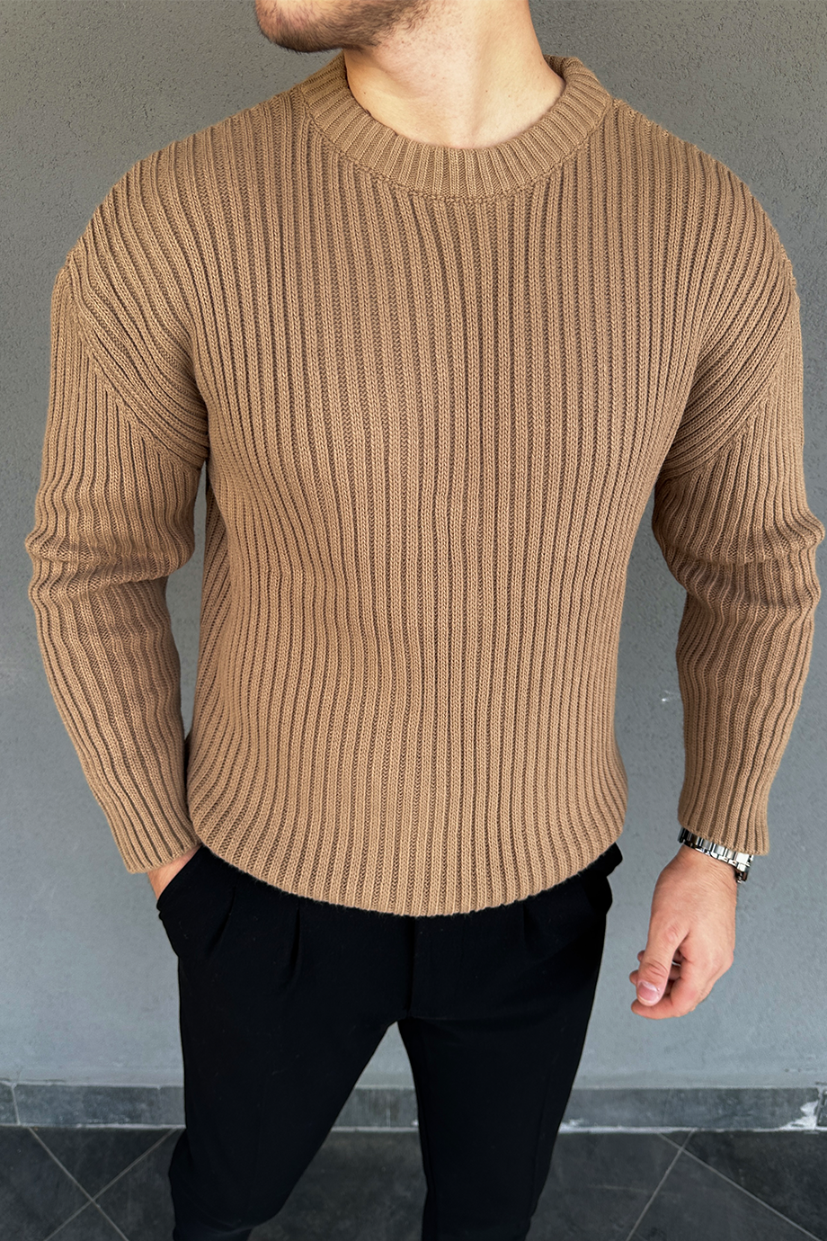 TABA OVERSİZE KALIP ÖRME KAZAK 