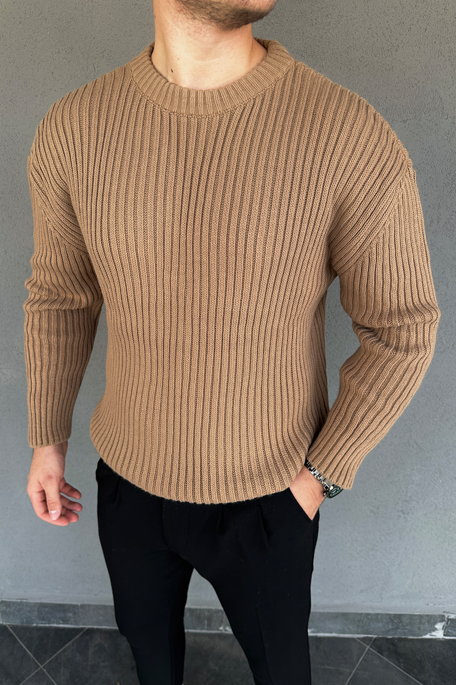 TABA OVERSİZE KALIP ÖRME KAZAK 