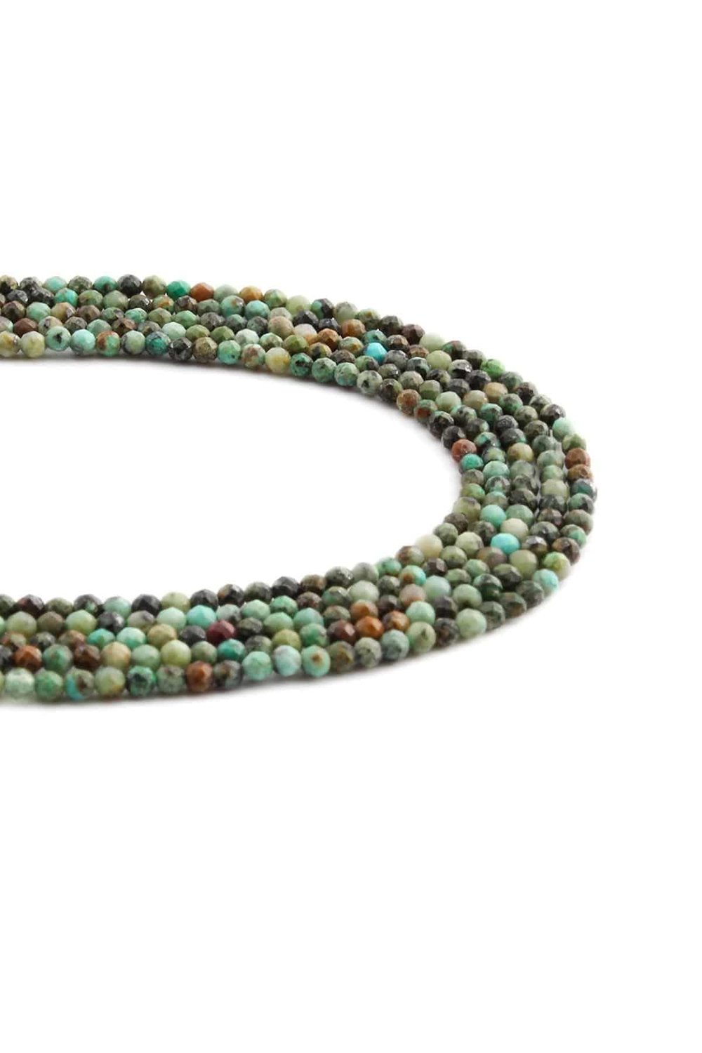 Africa Turquoise Natural Stone Globe Cut 2mm String Of Beads